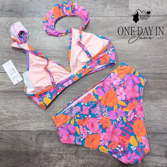 Cupshe Ruffle Shoulder Bikini Swimsuit Size S - Picture 7 of 7